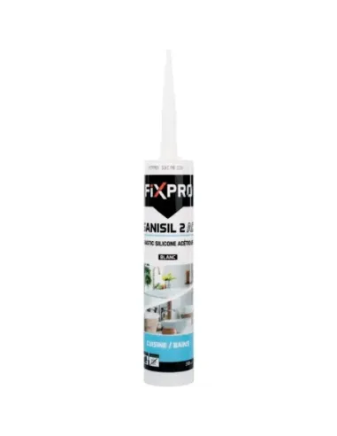 MASTIC SILICONE - FIXPRO - SANISIL 2AC FIXPRO - BLANC