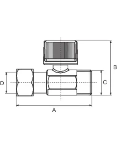 ROBINET D'ARRET WC 1/4 DE TOUR DROIT