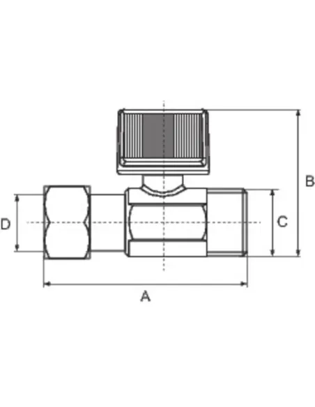 ROBINET D'ARRET WC 1/4 DE TOUR DROIT