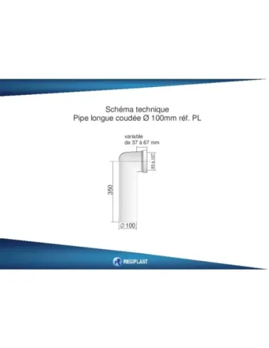 Pipe WC Longue coudé 90° - 85 à 107mm