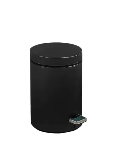 Poubelle hygiénique avec pédale 3L - Acier inoxydable Noir