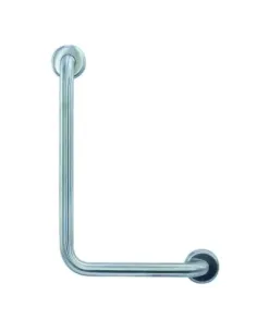 Barre d'appui inox angle 90° gauche avec 2 points d'anvrage finition blanche - NOFER