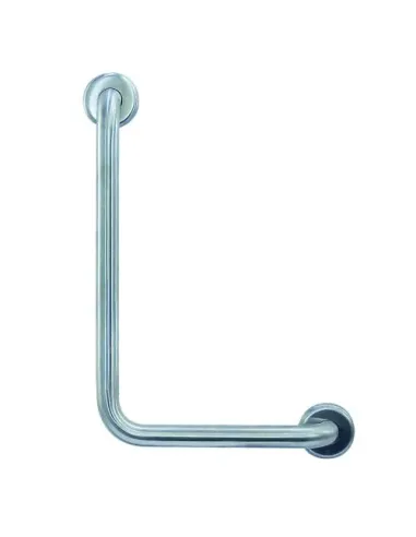 Barre d'appui inox angle 90° gauche avec 2 points d'anvrage finition blanche - NOFER