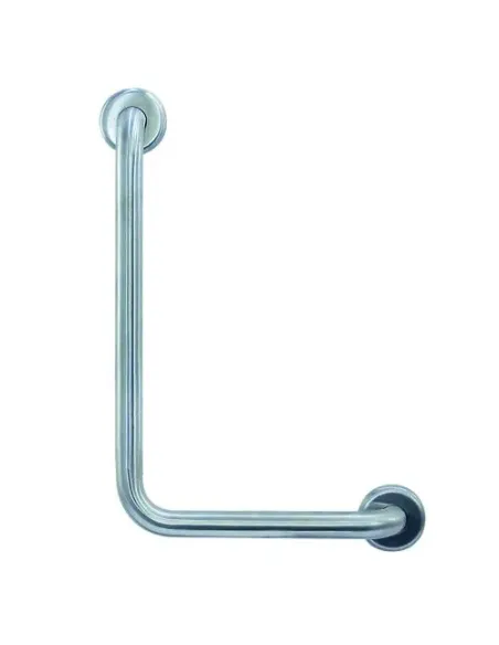 Barre d'appui inox angle 90° gauche avec 2 points d'anvrage finition blanche - NOFER