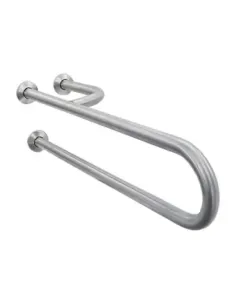 Barre d'appui inox droite triple support mural 85cm finition blanche - NOFER