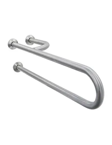 Barre d'appui inox droite triple support mural 85cm finition blanche - NOFER