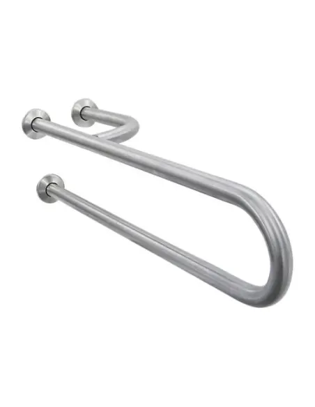 Barre d'appui inox droite triple support mural 85cm finition blanche - NOFER