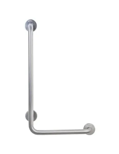 Barre d'appui inox en L 120*40 à gauche finition blanche - NOFER
