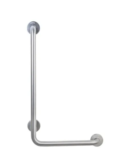 Barre d'appui inox en L 120*40 à gauche finition blanche - NOFER