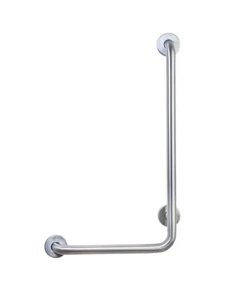 Barre d'appui inox en L 120*40 à droite finition blanche - NOFER
