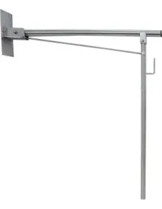 Barre d'appui inox rabattable en 78cm avec pied au sol et porte rouleau - NOFER