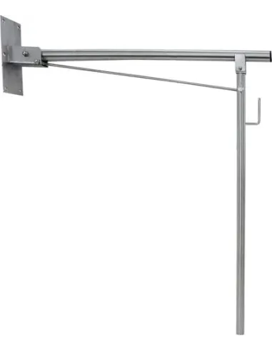 Barre d'appui inox rabattable en 78cm avec pied au sol et porte rouleau - NOFER
