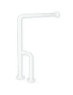 Barre d'appui acier inoxydable mur-sol avec 3 points de fixation en 70cm à droite finition blanche - NOFER