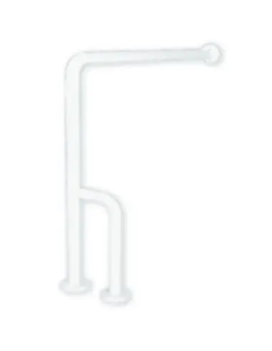 Barre d'appui acier inoxydable mur-sol avec 3 points de fixation en 70cm à droite finition blanche - NOFER