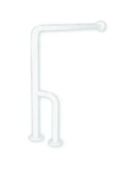Barre d'appui acier inoxydable mur-sol avec 3 points de fixation en 70cm à droite finition blanche - NOFER