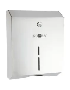 Distributeur de papier essuie-mains en acier inoxydable satiné - NOFER