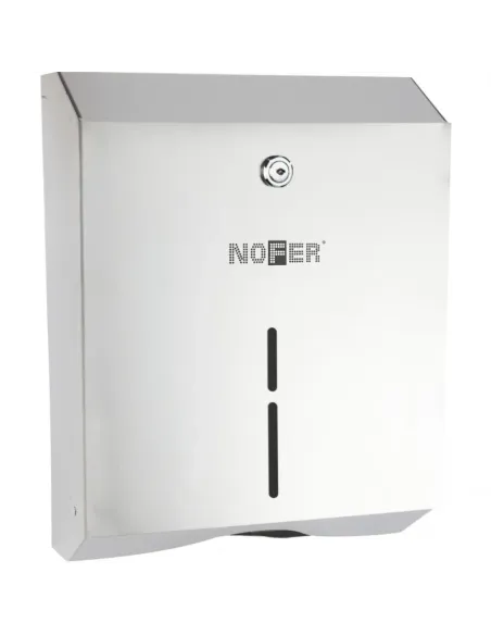 Distributeur de papier essuie-mains en acier inoxydable satiné - NOFER