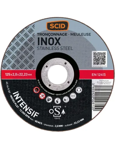 Disque tronçonner SCID inox Ø125 mm pro moyeu plat T41