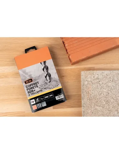 Coffret 7 forets béton SCID SDS+ 4 taillants carbure pro intensif