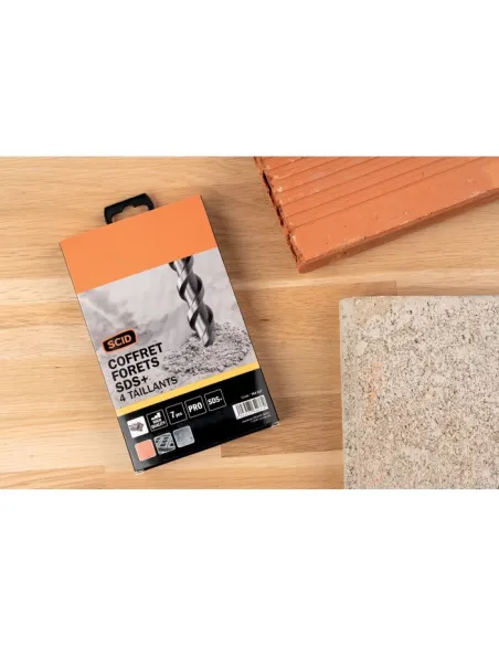Coffret 7 forets béton SCID SDS+ 4 taillants carbure pro intensif