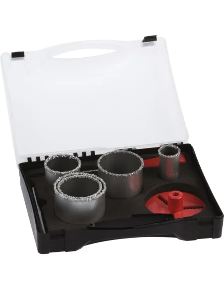 Coffret 5 trépans SCID carbure maçonnerie Ø33-83 mm pro