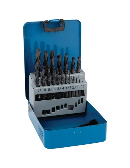 Coffret Tivoly 19 forets HSS métaux Ø 1–10 mm en mallette métal