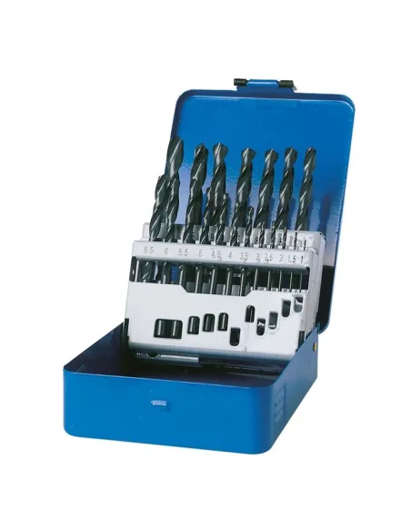 Coffret Tivoly 19 forets HSS métaux Ø 1–10 mm en mallette métal