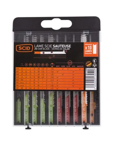Coffret 10 lames scie sauteuse SCID bois métal carrelage U