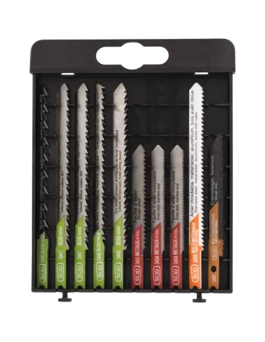 Coffret 10 lames scie sauteuse SCID bois métal carrelage U