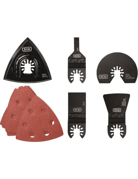 Lot 15 accessoires oscillants SCID delta, segmentée, plongeante, grattoir
