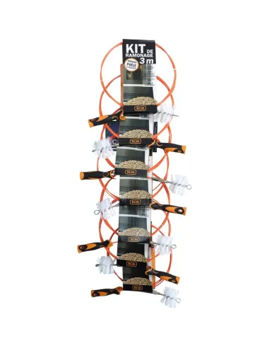 Kit ramonage SCID poêle pellets 7m hérisson nylon 80mm fibre verre