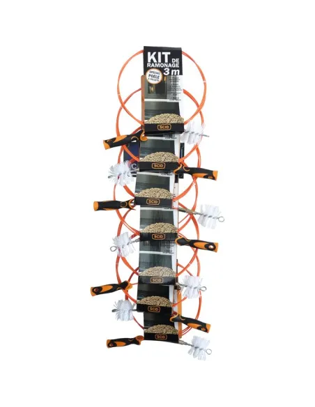 Kit ramonage SCID poêle pellets 7m hérisson nylon 80mm fibre verre