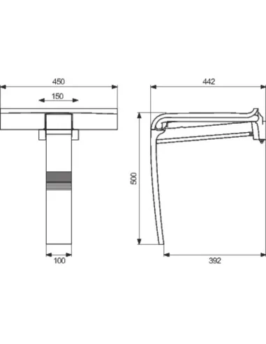 Siège Douche Arsis Pellet ASC – Escamotable 150kg, béquille automatique