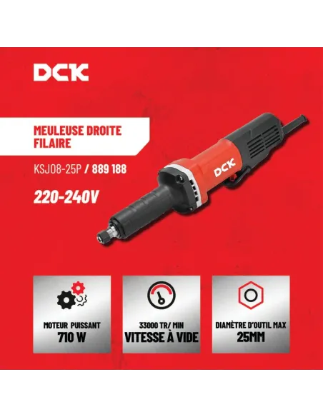 Meuleuse droite filaire DCK 710 W KSJ08-25P, pince 6 mm