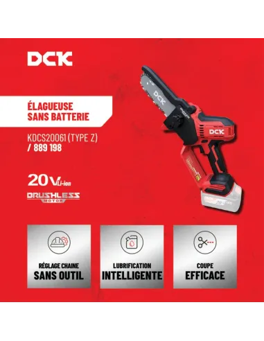 Mini tronçonneuse DCK 20V brushless 15 cm sans batterie