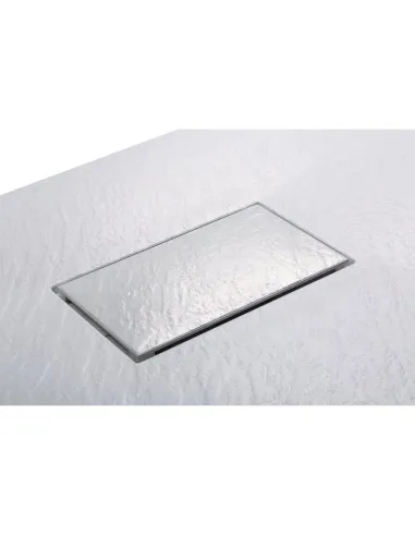 Receveur de douche extra-plat Gaïa 120x90 cm blanc effet pierre