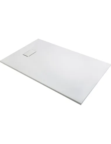 Receveur de douche extra-plat Gaïa 140x90 cm blanc effet pierre