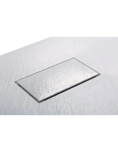 Receveur de douche extra-plat Gaïa 140x90 cm blanc effet pierre