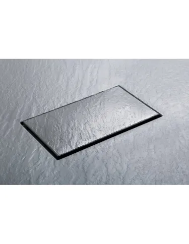 Receveur de douche extra-plat Gaïa 180x90 cm gris effet pierre