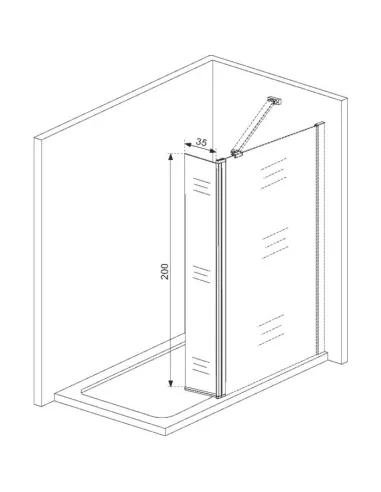 Volet de douche pivotant Transparence-P 35x200 cm Odyssea