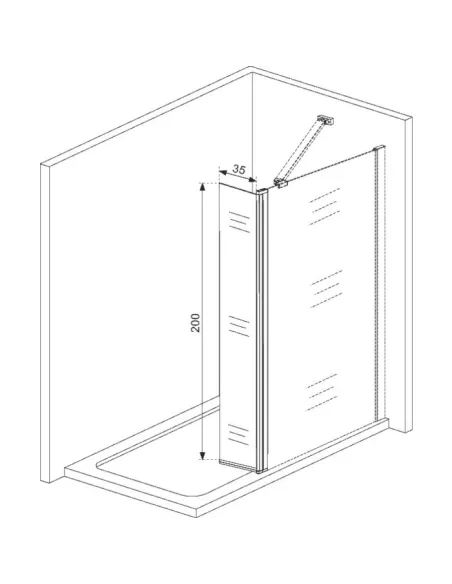 Volet de douche pivotant Transparence-P 35x200 cm Odyssea