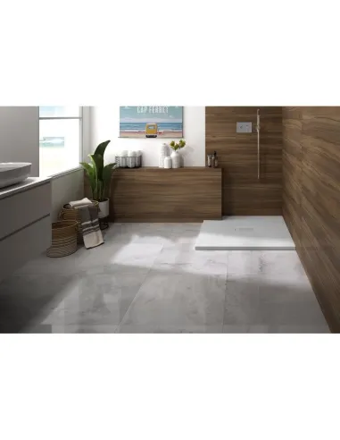 Receveur de douche extra-plat Kinerock Evo 180x80 cm blanc effet pierre