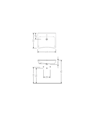 Lavabo PMR SIDER 67,5 x 55,5 cm avec trop-plein blanc