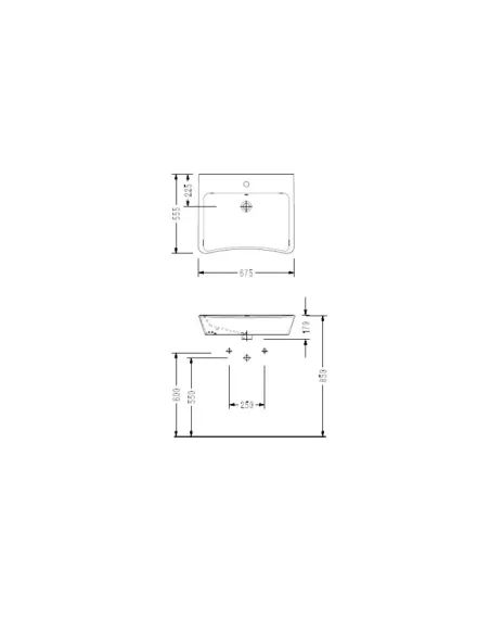 Lavabo PMR SIDER 67,5 x 55,5 cm avec trop-plein blanc