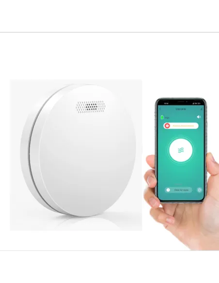 Détecteur de fumée Wi‑Fi Tuya Smart Life | Batterie 10 ans, norme EN 14604