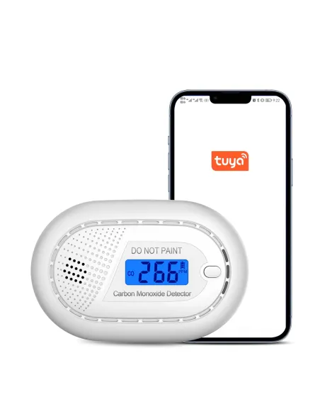 Détecteur CO Wi‑Fi Tuya Smart Life | Batterie 10 ans, norme EN 50291