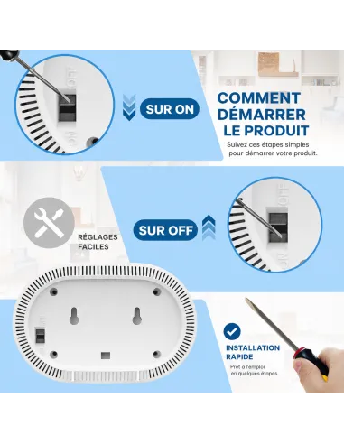 Détecteur CO Wi‑Fi Tuya Smart Life | Batterie 10 ans, norme EN 50291